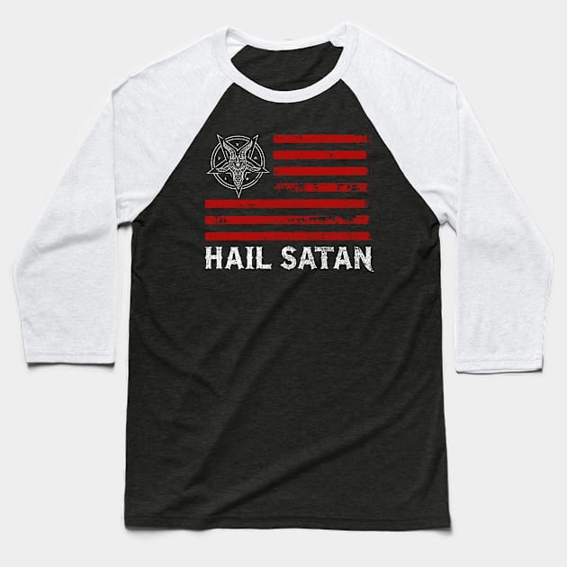 Hail Satan I Satanic Goat I Occult Baphomet Gift product Baseball T-Shirt by biNutz